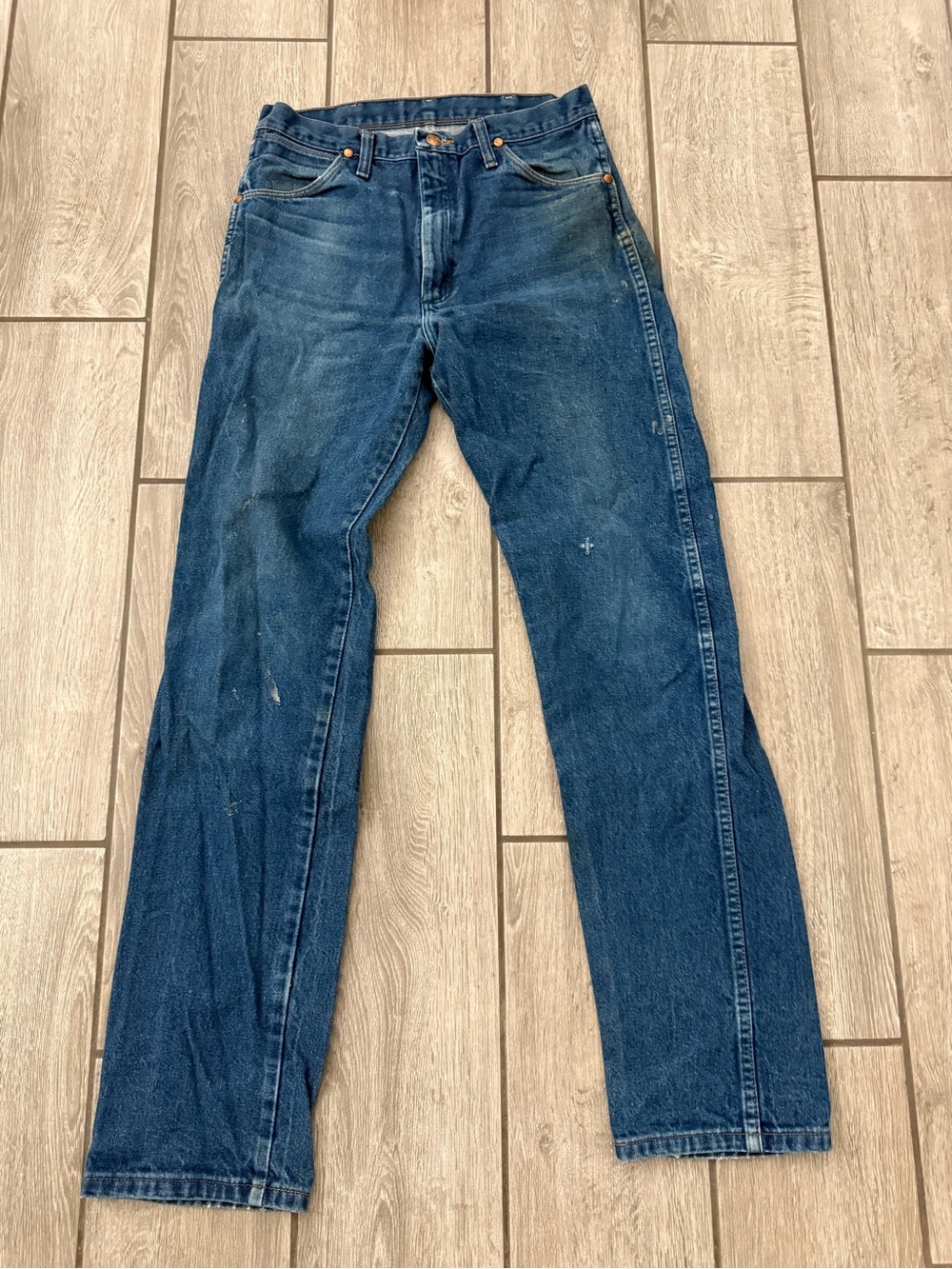 Wrangler 13MWZ Cowboy Cut Jeans Mens 32x36 Blue Straight Leg Vtg USA
